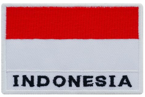Indonesia Flag Embroidered Iron On Patch Applique Jakarta Bali
