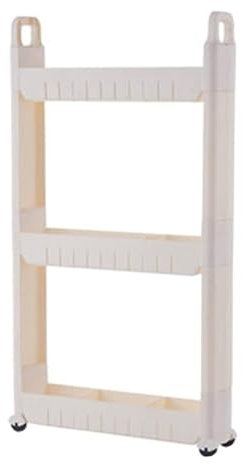 FUIERI 3 -Tier -Rollwagen, Nischenregal,10pc, 10 cm Breiter Küchenwagen Mit Rädern, Mobiler Rollvorsitzender, Schmaler Aufbewahrungsbad, Schlanker Lagerwagen for Die Küche,Weiß