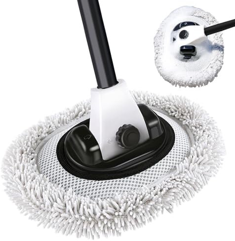 Spazzola per lavaggio – Spazzole per auto con asta telescopica a 3 sezioni | Spazzola per la pulizia 'auto sia per uso asciutto che per uso umido, spazzola per lavaggio auto, spazzola per