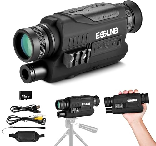 ESSLNB Night Vision Monocular, 6x32 Night Vision Infrared Monocular, Portable Digital Night Vision Scopes for Day & Night Camping, Surveillance, 1080P Full HD Photo & Video