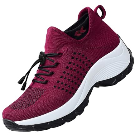 Basket Orthopédique De Marche Confort Souple Femme Chaussures De Travail Respirante Légères Chaussure De Course Sneaker Mode Chaussures De Running Basket Compensee Gym Fitness Jogging Sneakers