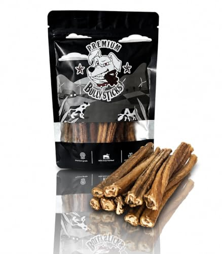 Thin Pizzle Sticks for All Dogs, Beef Bully Chews Treat, Pack of 10