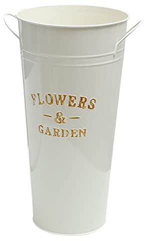 TOYZFRIENDY Seau à Fleurs en Fer Vintage 40 Cm pour Décoration Intérieure Pot à Fleurs Rétro Bureau Fenêtres Métal Solide