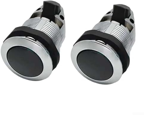 Paquete de 2 cerraduras con botón sin llave para caravanas, yates y cajones (cromo negro)