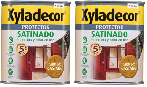 Xyladecor Protector para madera Satinado Castaño 750 ml (Paquete de 2)
