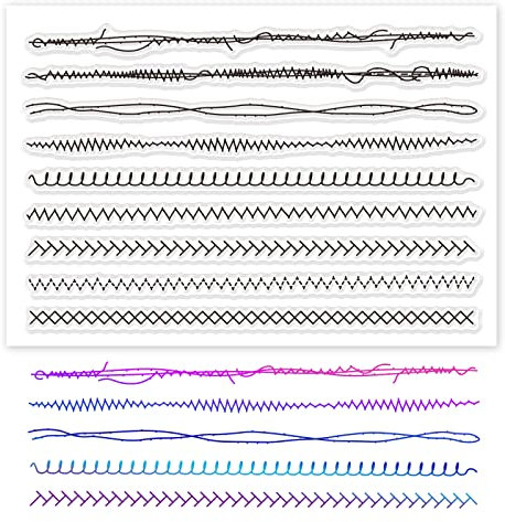 GLOBLELAND Spitze Silikonstempel Einfache Dekorationslinie Silikonstempel Transparentes Stempel Siegel Klare Stempel für Kartenherstellung Dekoration und DIY Scrapbooking Dekor