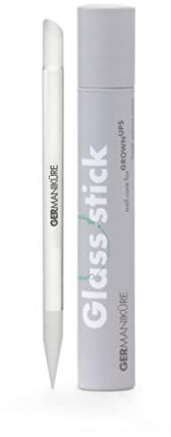 GERMANIKURE Clear Glass Cuticle Stick - No Sleeve - Ethically Made in Czech Republic - Cuticle Pusher & Remover, Callous & Dry Skin Fingertip File, Nail Shaper - No Case