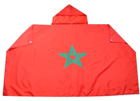 AZ FLAG Bandera de Marruecos 150 x 90 cm, Capa Bandera Marroquí 100% poliéster con mangas integradas, Body Flag marroquí