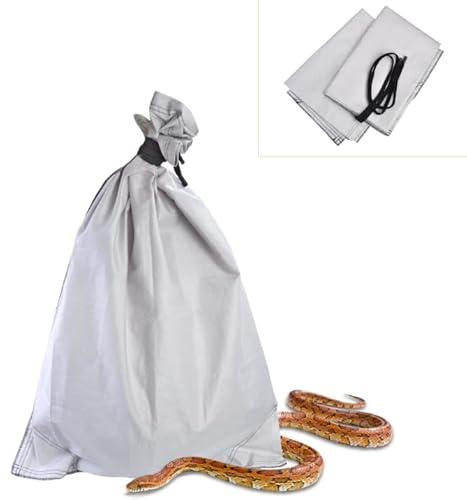 pranovo 2 Pack Cloth Snake Reptile Bag with Bite Free Pouch Corner Drawstring for Capturing Moving Transporting Hunting Catching Snakes Reptiles to Vet or Travel (20x28)