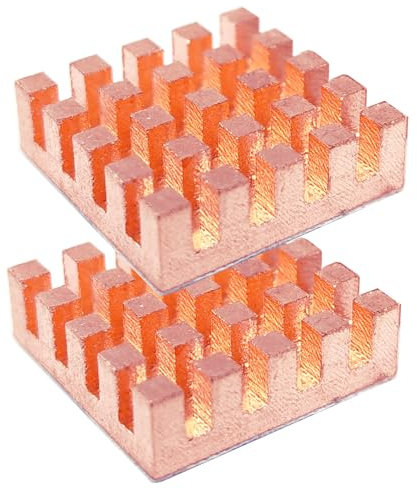 Haojiaho Kühlkörper, Reinem Kupfer, 20 x 20 x 6 mm, Kühlkörper mit Wärmeleitpads, Kühlkörper für CPU, IC Chip, Leiterplatte, Präzisionsgeräte, Kühlung, 2 Stück