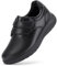 FitVille Chaussure Diabetique Femme Extra Large Chaussures Cuir Confort Chaussures Orthopédiques Scratch Chaussures de Marche Pieds Sensibles pour Pieds Gonflés Noir 38 EU Large