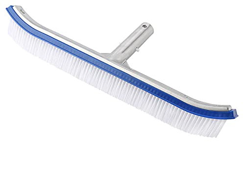 ZPSHYD Aluminum Handle Swimming Pool Brush Pool Leaf Skimmer Net 10in Lightweight Mesh Frame for Poles, Steel Brush 18in for Bottom Walls, Aluminum Handle Wall Brush for Pools, 10in Plastic Brush