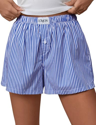 LOMON Womens Boxer Shorts Summer Pajama Lounge Y2K Beach Resort Wear 2026