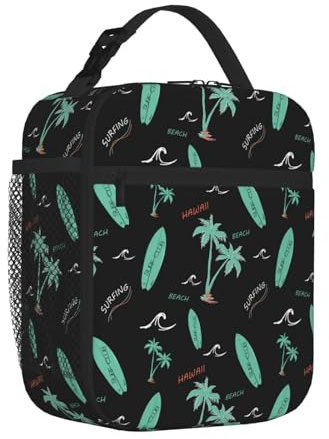 Borsa termica per il pranzo per donne e uomini, da lavoro, con tavola da surf, riutilizzabile, borsa per il pranzo per adulti per ufficio e picnic