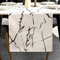 ViaElayu Tischläufer Modern Weiß Schwarz Marmor Textur Abstrakte Abwaschbar Outdoor Frühling Landhausstil Vintage Bauernhaus Rechteckige Tischdecke Küche Tisch Läufer Party Deko 40x140 cm