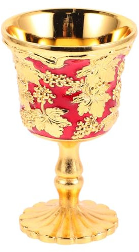 BESTOYARD Luxury Vintage Style Metal Wine Goblet Elegant Chalice for Office Wedding Birthday Decorative Glassware