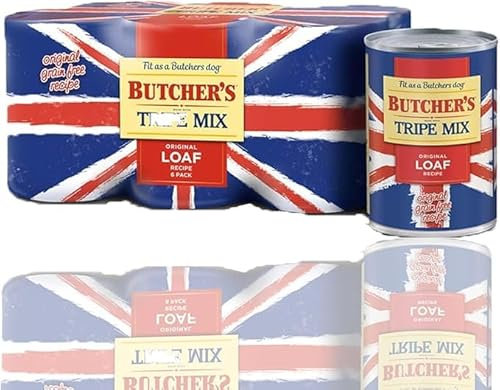 New 6pk Tripe Mix Wet Dog Food Tins, Grain Free Adult Wet Dog, Original Loaf Recipe Provides Your Furry Friend With a Delicious And Nutritious Meal (6 x 400g)