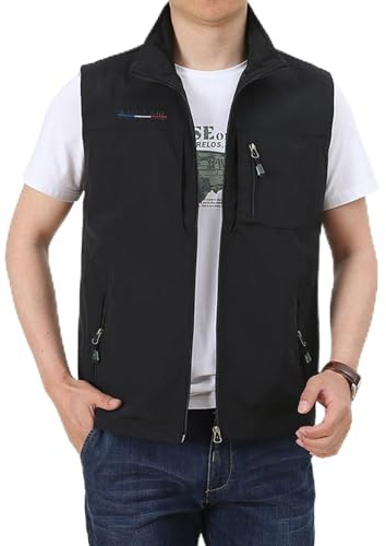 Veste sans Manches Homme Blouson Manche Gilet Chasse Orange Polaire De Travail Doudoune Femme Multipoches Saharienne Manteaux Biker Gilets Randonnée Et Loisirs Plein Air pour Hommes Peche en Jean