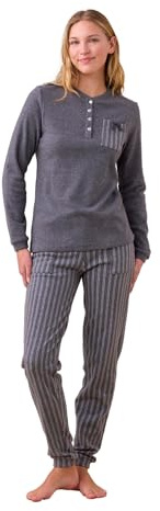 Noidinotte - Pigiama Donna Punto Milano Articolo Riga. - XS Grigio