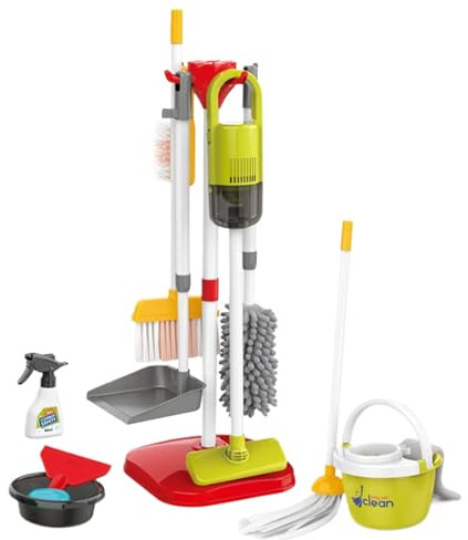 Yjkedfh Kit Di Pulizia Per Bambini - Di Gioco Interattivo - Set Giocattolo Scopa E ,Per Bambini in Età Prescolare per Apprendimento Precoce e Gioco in Casa per Famiglia e Pulizie per Compleanni