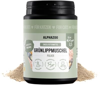 alphazoo Conchiglia verde per gatti, conchiglia verde neozelandese, 100 g, polvere articolare naturale in qualità grassa
