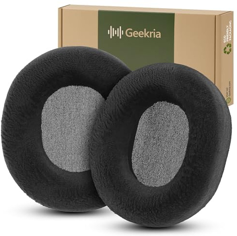 Cuscinetti auricolari di ricambio in velluto comodi Geekria compatibili con cuffie ASUS ROG Pelta, cuscinetti per headset, coperture per padiglioni (Nero)