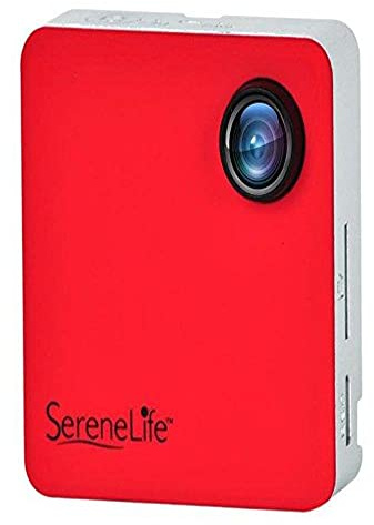 SereneLife Clip-on Wearable Camera 1080p Full HD with Built-in Wi-Fi, Ideal for Classroom to Record the Lecture, Sports, Jogging, Cycling, Hiking, Fishing, and Camping. (SLBCM18RD)