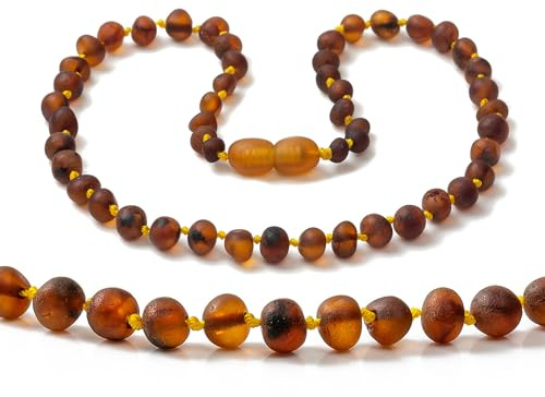 Baltic Amber Necklace Sizes 28cm - Cognac - Raw not Polished - Knotted Between Beads