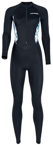 Traje de baño de una pieza con cremallera frontal para mujer, de cuerpo completo, con protección UPF 50, cobertura completa, color negro, talla S 2024