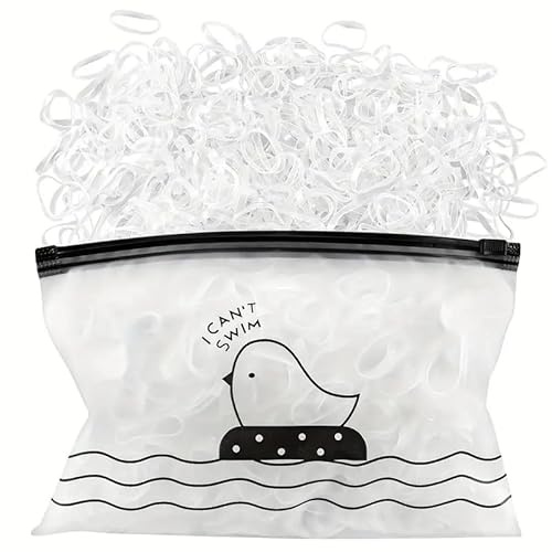 IMAXWAVE 1000 gomas de pelo para niñas, mini ligas de cabello y accesorios de peinado suaves y resistentes, Gomas elásticas para trenzas, perfectos para uso diario y peinados infantiles (Transparente)