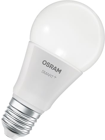 Osram SMART LED Lampe A60 Kolbenform E27, 9W ZigBee 3.0, RGBW 16 Mio. Farben, dimmbar, App Steuerung, Alexa