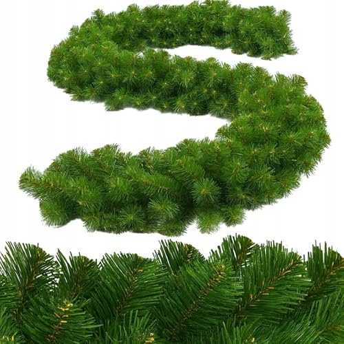 Weihnachtsgirlande Tannengirlande Grün Weihnachtsdeko -Tannen Girlande als Weihanachtskranz - Weihnachtsdeko aussen, innen 275cm (300 Spitzen)