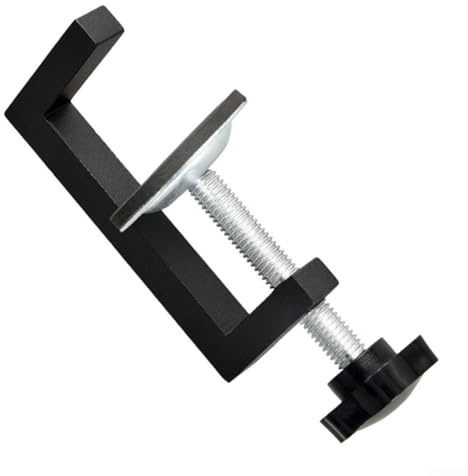 Zilimontt Abrazadera en C reversible para carpintería con base extendida de 10-57 mm, rango de sujeción para mesa de perforación de madera y plástico, banco de trabajo