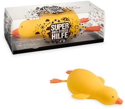 TRENDHAUS 967947 - XXL Anti-Stress Squeeze Super Ente, ca. 13 x 33 x 10 cm, Squishy in Enten-Form, Stressball für Kinder und Erwachsene