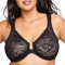 Glamorise Große Größen Plusgröße Wonderwire-Vorderverschluss-BH mit Stretch, Spitze und Bügel Nr. 9245, Schwarz, 70C
