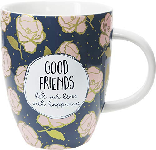 Pavilion Gift Company - Good Friends Fill Our Lives With Happiness - 20 Oz Large Coffee Mug Tea Cup