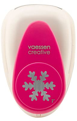 Vaessen Creative Troquel con diseño de copos de nieve, 4,3 x 5 cm, color blanco y dorado
