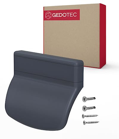 Gedotec Balcony Handle Made of Plastic, 1 Piece, Handles for Home Including Mounting Material, ECON, Balcony Handle, Dark Grey RAL 7016, Door Handles for Cupboards - Cupboard Handles