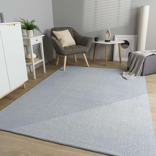 TT Home Alfombra Habitación Salon Dormitoro Pelo Corto Etnica Estilo Nordico Monocromo, Color:Gris, Tamaño:120x160 cm