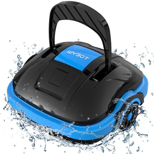 WYBOT Robot Pulitore per Piscina Senza Fili con Doppio Motore, Parcheggio Autonomo, Forte Aspirazione Robot Aspirapolvere per Piscina Fino a 50 m²