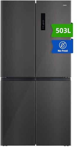 CHIQ CCD503NEIBE Réfrigérateur Américain, Multi-Portes 503 L, Inverter Compressor, No Frost, Multiple Airflow Care, Panneau tactile, Hauteur 177,5 cm, Longueur 85,3 cm, Profondeur 69,8 cm