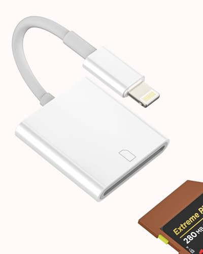 Lightning SD card reader for iPhone 14 13 pro max adapter for iPad digital camera memory high-speed transfer compact Flash Cable Adaptor for Apple MFi Certified external converter for iPad accessories