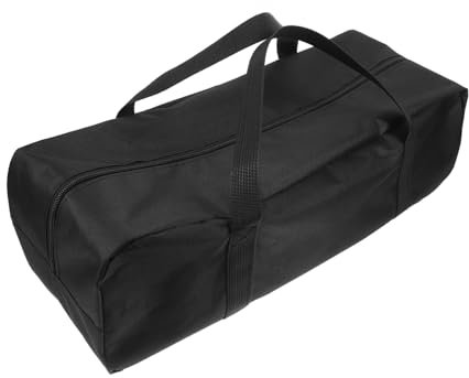 POPETPOP Borsa Da Trasporto Per Attrezzi Da BBQ Oxford Organizer Per Utensili Da Griglia Con Zip Borsa Da Campeggio Per Accessori Da Cucina All'Aperto Nera 1pc