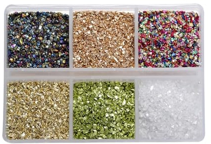 CSFFA 30g/ask krossade glasstenar hartsfyllning oregelbunden trasig sten for DIY epoxihartsform hantverk nagelkonst dekorationsmaterial(Style 07 200cm)