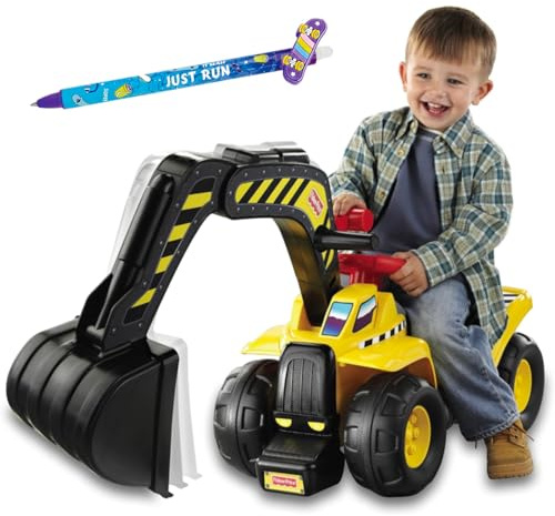 Escavatore Cavalcabile per Bambini di Fisher-Price, Giocattolo Primi Passi con Penna Cancellabile