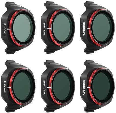 Freewell Bright Day 6er-Pack ND/PL Filter für DJI Mini 5 Pro - ND8/PL, ND16/PL, ND32/PL, ND64/PL, ND128/PL & ND256/PL - Polarisierte Filter zur Belichtungskontrolle & Blendreduzierung
