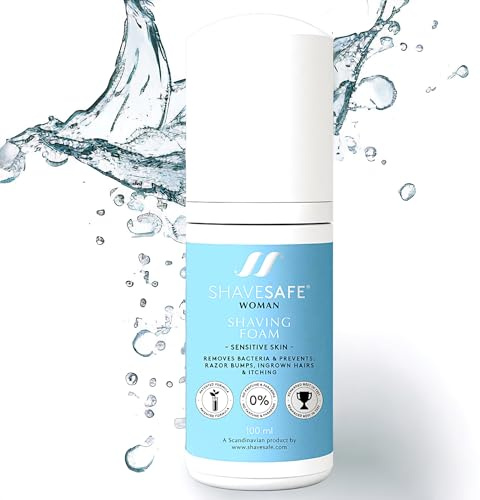 ShaveSafe Schiuma da Barba Pelli Sensibili per Donna - Shaving Foam for Women Sensitive Skin - Rimuove i Batteri e Previene Gli Urti del Rasoio, Ingredienti Antiallergici - Prodotto Scandinavo, 100ml