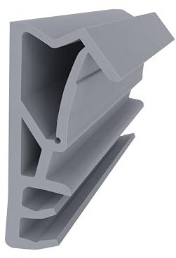 Flügelfalzdichtung für Holzelemente - Grau - 8 Meter - Gummidichtung - 15 mm Falzhöhe - Tür- und Fensterdichtung - Zugluft- und Schallschutz