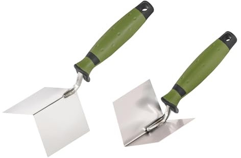 Colorus Eckenkellen Set 2-tlg. | Inneneckenkelle 80 mm x 60 mm aus Edelstahl | Außeneckenkelle 80 mm x 60 mm aus Edelstahl | Kantenkelle Eckkelle mit 2K Comfort Griff