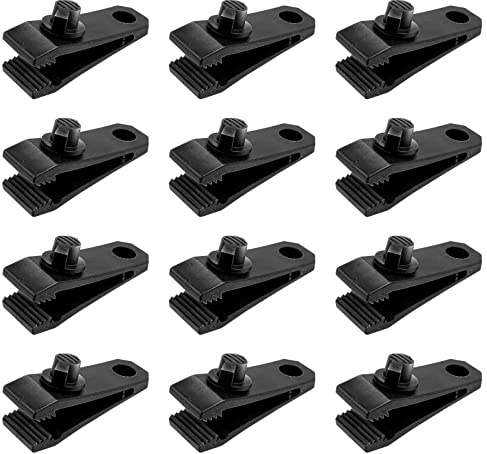 Tarp Clips Heavy Duty Lock Grip Clamps Thumb Screw Tent Clip Secures Tarps Awning Clamp Set for Camping Tarps Awnings Caravan Canopies Car Covers Swimming Pool Covers Boat Cover etc. (12)